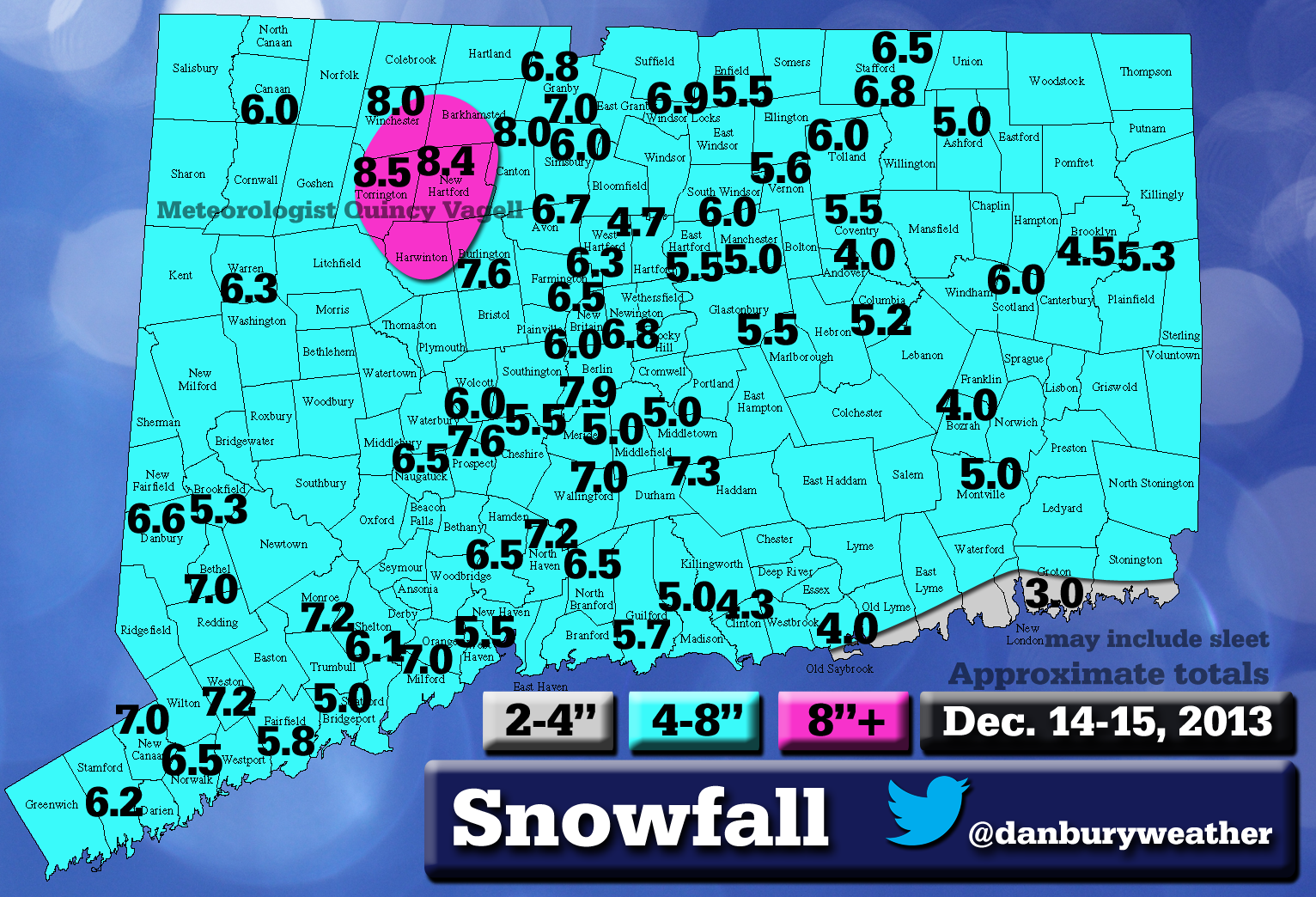 Connecticut Snowfall Totals: Dec. 14-15, 2013 - American Weather