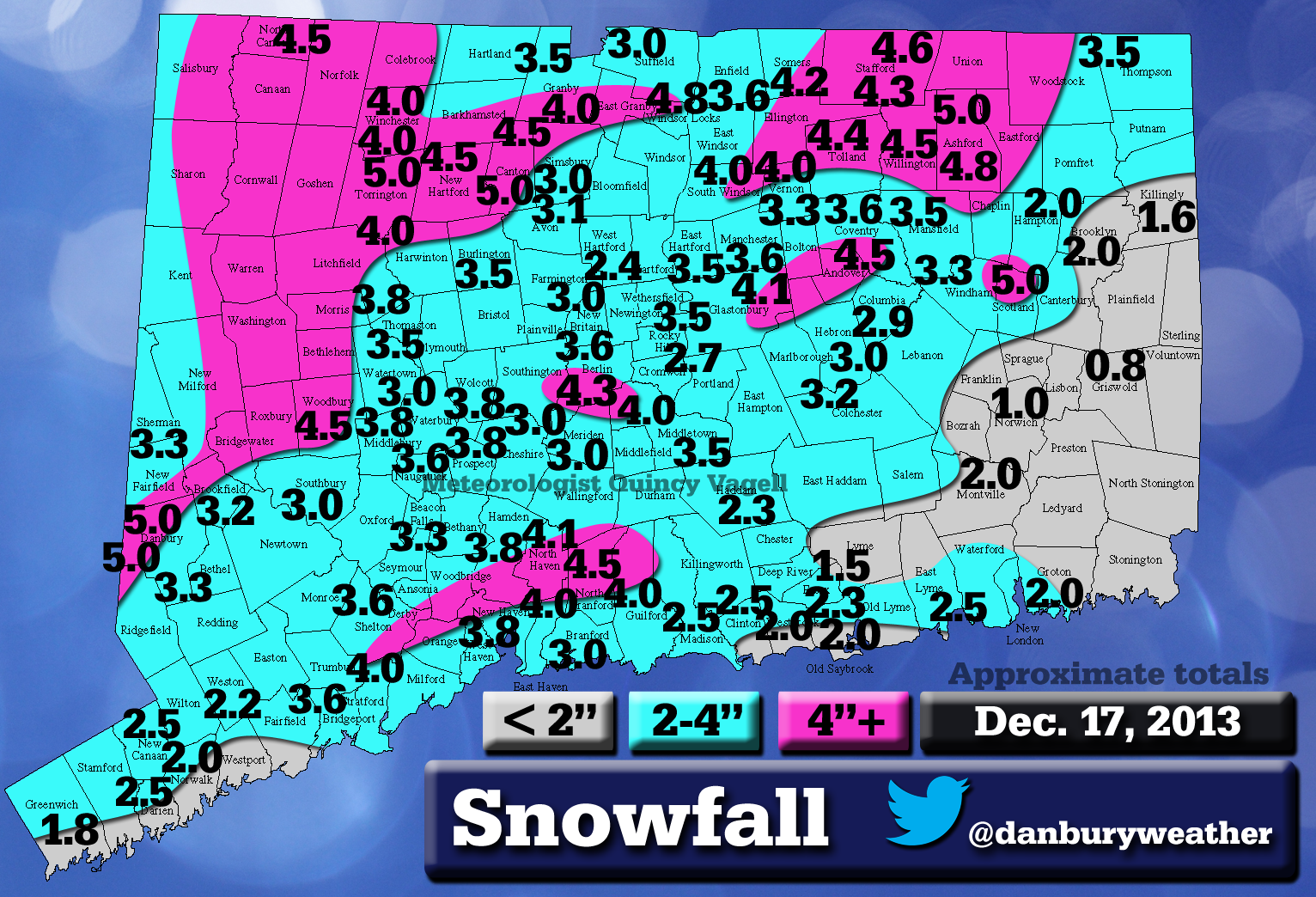 Connecticut Snowfall Totals: Dec. 17, 2013 - American Weather